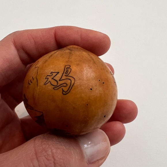 Antique lanzou carved etched gourd Chinese Zodiac year of rooster folk art - Picture 9 of 13